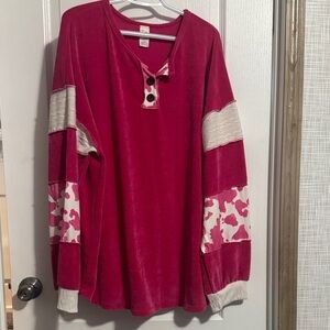 7th Ray Pink and Cream Blouse